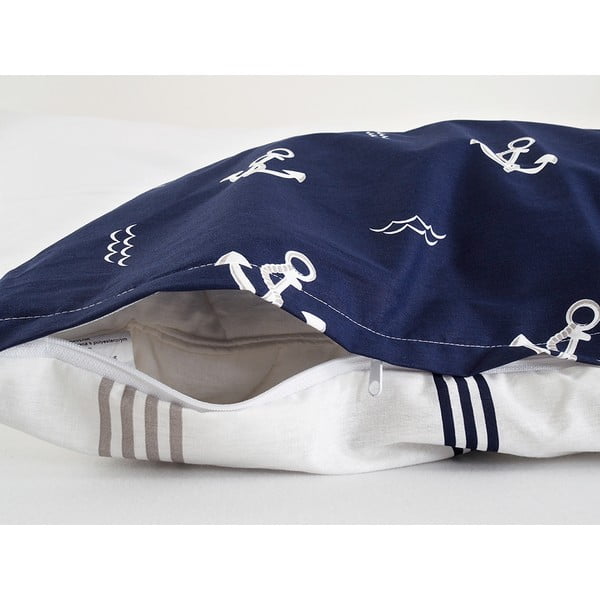 Viengulė patalynė tamsiai mėlynos spalvos iš banguotos tekstūros 140x200 cm Exclusive – B.E.S.-image-4