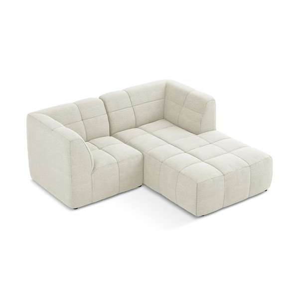 Smėlio spalvos kampinė sofa iš boucle (su dešiniuoju kampu/su gultu) Aloha – Makamii-image-3