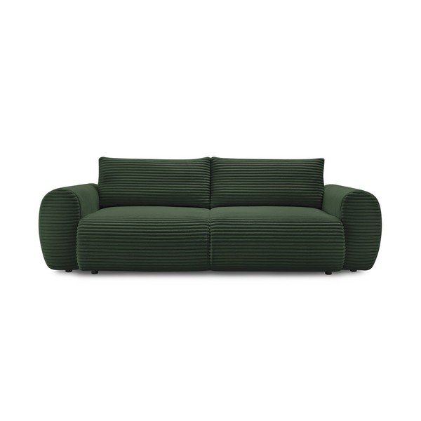 Iš kordinio velveto sulankstoma sofa tamsiai žalios spalvos 257 cm Lucien – Bobochic Paris