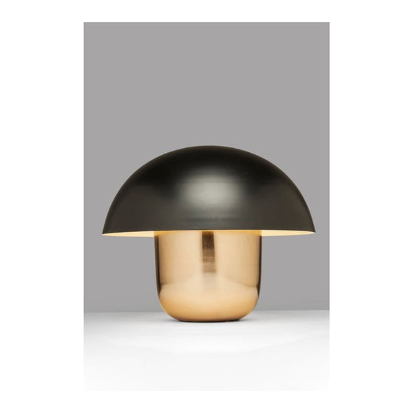 Aukso spalvos stalinė lempa su juodu gaubtu "Kare Design Mushroom