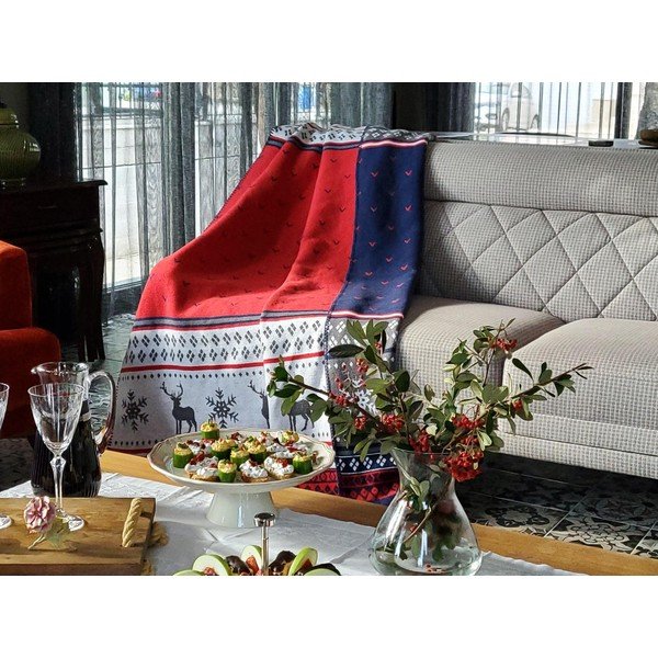 Kalėdinė medvilninė antklodė 200x150 cm - Mila Home-image-1