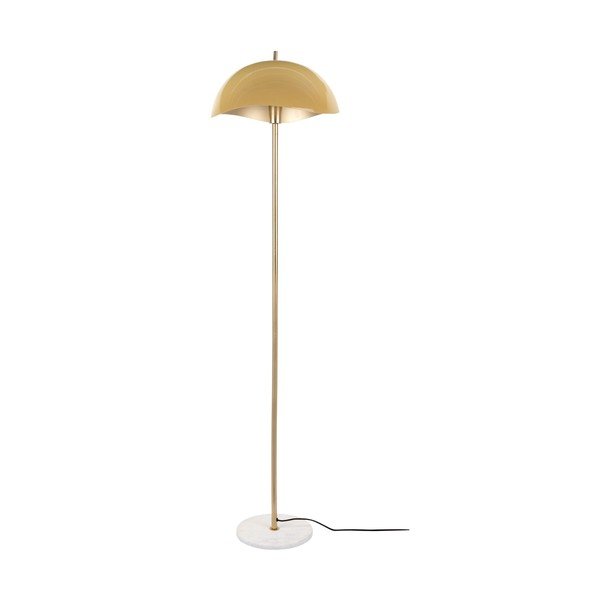 Pastatomas šviestuvas garstyčių spalvos/auksinės spalvos (aukštis 154 cm) su metaliniu gaubtu Waved – Leitmotiv