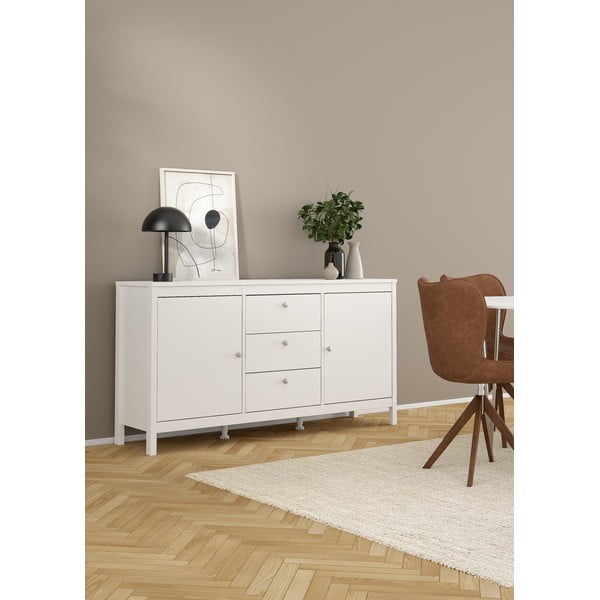 Žema šoninė spintelė baltos spalvos 151x80 cm Madrid – Tvilum-image-1