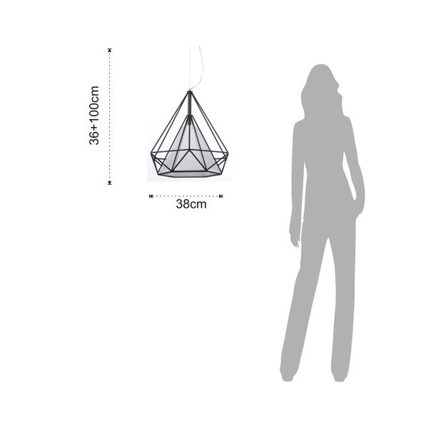 Juodas pakabinamas šviestuvas Tomasucci Diamond-image-3