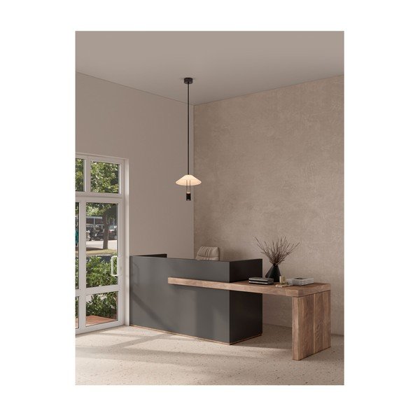 Matinės juodos spalvos iš aliuminio kabantis šviestuvas LED ø 22 cm su gaubtu iš akrilo stiklo Anafi – Nova Luce-image-1