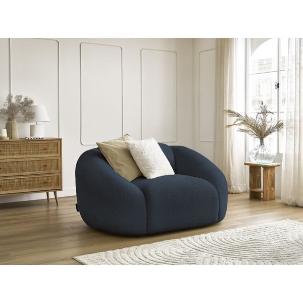 Iš boucle krėslas tamsiai mėlynos spalvos Tina – Bobochic Paris-image-1