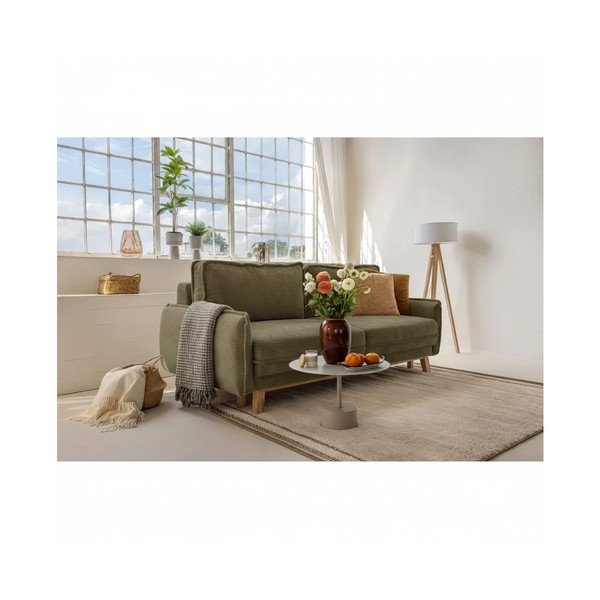 Iš kordinio velveto sulankstoma sofa žalios spalvos 218 cm Tori – Bonami Selection-image-1