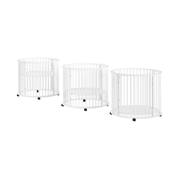 Baltos spalvos iš buko masyvo maniežas vaikams 90x90 cm Dino – Vipack-image-2