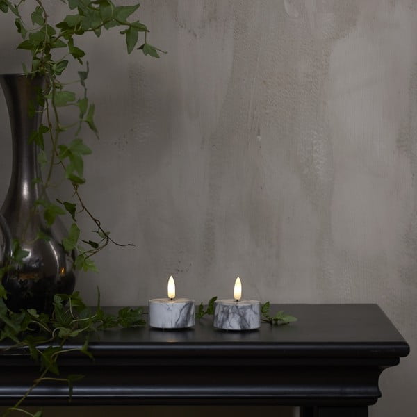 LED žvakės 2 vnt. (aukštis 6 cm) Flamme Marble – Star Trading-image-1