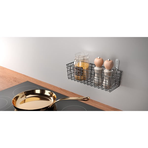 Černý nástěnný kuchyňský košík Metaltex Koala Lava-image-1