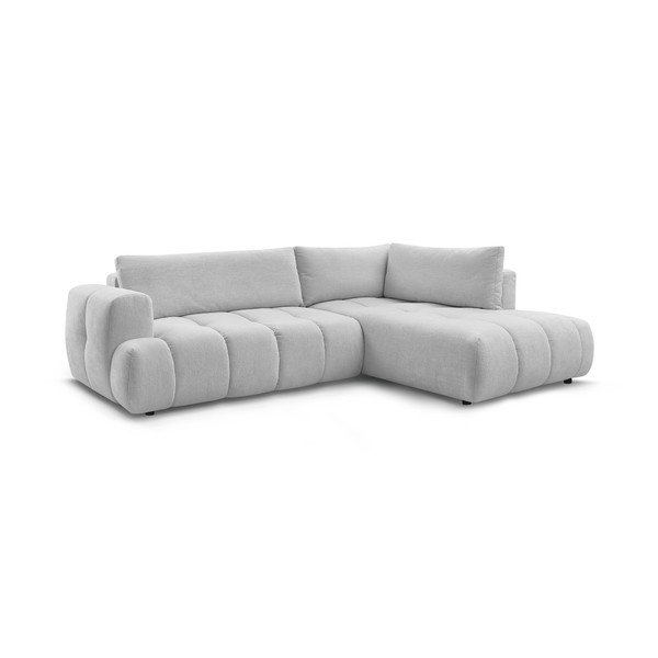 Šviesiai pilkos spalvos sulankstoma/su sandėliavimo vieta kampinė sofa (su dešiniuoju kampu/„L“ formos) Fuji – Bobochic Paris-image-3