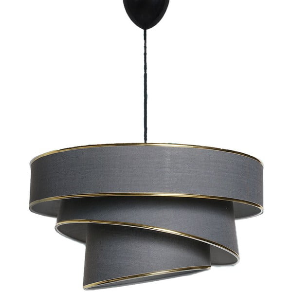 Kabantis šviestuvas antracito spalvos/auksinės spalvos ø 40 cm su tekstiliniu gaubtu Couper – Opviq lights
