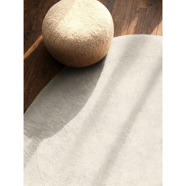 Rankų darbo kreminės spalvos apvalios formos kilimas iš vilnos mišinio ø 160 cm Kari Organic – Villeroy&Boch-image-2