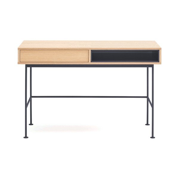 Rašomasis stalas su ąžuolo dekoro stalviršiu 60x120 cm Yoko – Teulat
