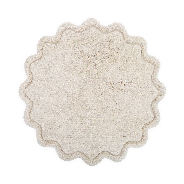 Skalbiamas/rankų darbo iš medvilnės apvalios formos kilimas kreminės spalvos ø 110 cm Sweet April Ecru – Nattiot