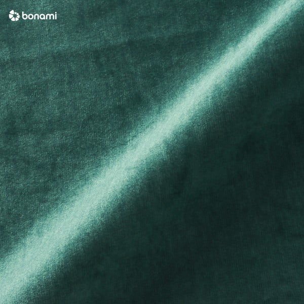 Tamsiai žalia aksominė kampinė sofa-lova Devichy Rothe, dešinysis kampas-image-1