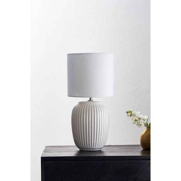 Baltos spalvos iš keramikos stalinis šviestuvas (aukštis 41 cm) Karlsson – Jotex-image-2