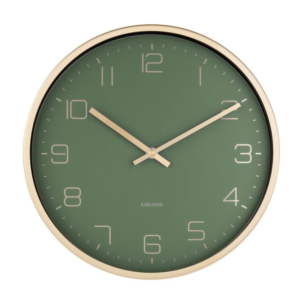 Žalias sieninis laikrodis Karlsson Elegance