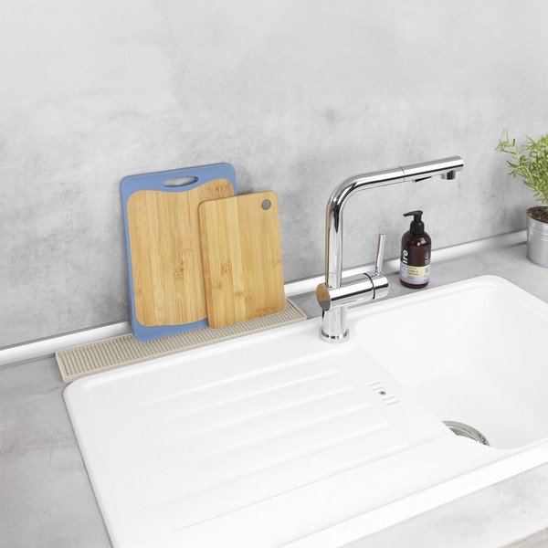 Smėlio spalvos iš plastiko indų džiovinimo padėkliukas 42x8 cm Slim – Wenko-image-1