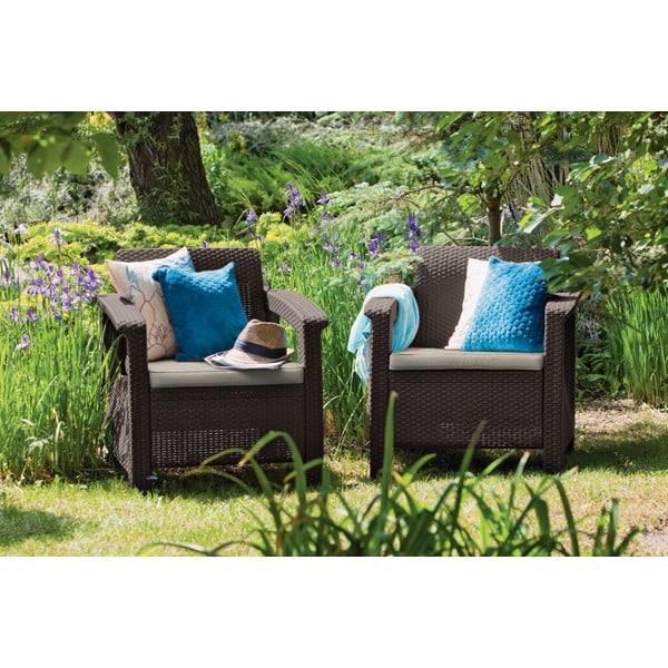 Sodo krėslas rudos spalvos Corfu – Keter-image-1