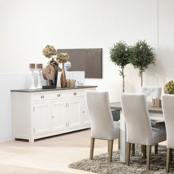 Keturių durų balta komoda su 2 stalčiais "Canett Skagen Sideboard-image-2