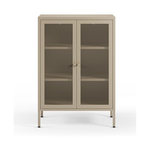 Kreminės spalvos iš metalo spintelė 70x100x40 cm Fayna – Marckeric