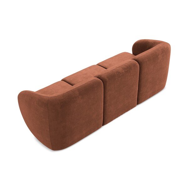 Terakotos spalvos sofa iš šenilinio audinio 244 cm Lani – Makamii-image-3