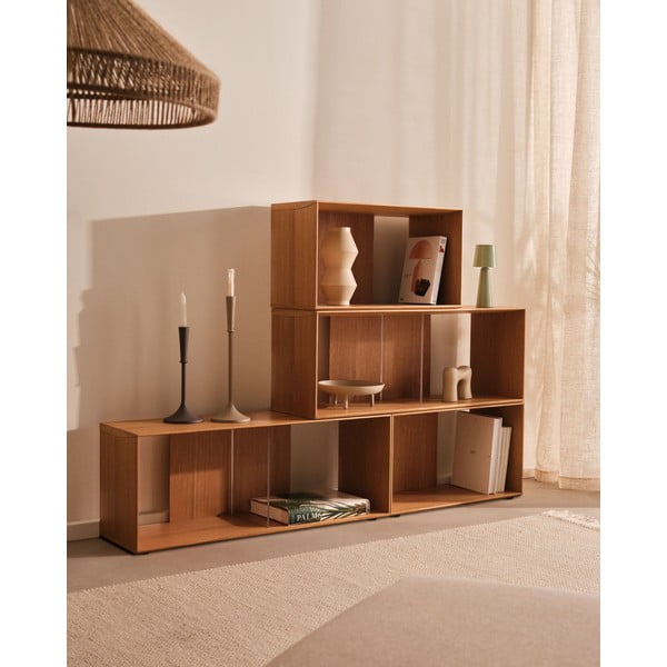 Modulinės lentynos natūralios spalvos iš ąžuolo 2 vnt. 101x76 cm Litto – Kave Home-image-4