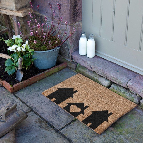 Iš kokoso pluošto grindų kilimėlis 40x60 cm Home Is Where the Heart Is – Artsy Doormats-image-3
