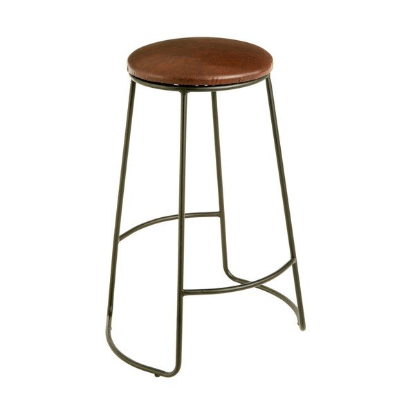 Juodos spalvos/rudos spalvos iš audinio baro taburetė (sėdynės aukštis 64 cm) Brixton – Premier Housewares