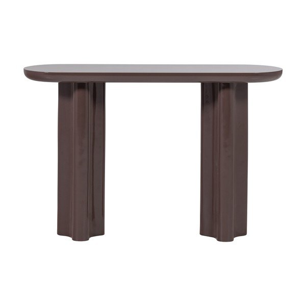 Tamsiai rudos spalvos blizgus konsolinis staliukas 35x120 cm Evara – WOOOD