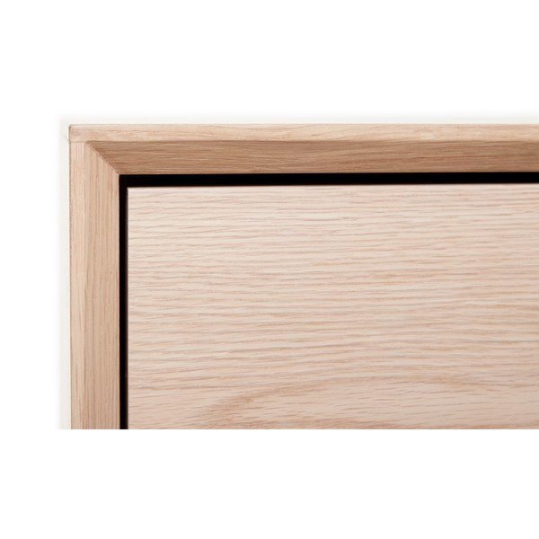 Balto ąžuolo žema komoda su 3 durelėmis "Unique Furniture Vivara-image-2