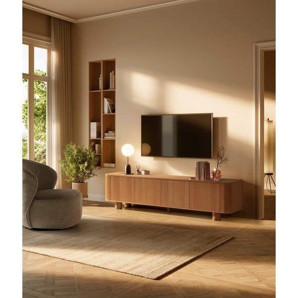 Natūralios spalvos TV spintelė iš ąžuolo 180x50,5x40 cm Padoc – MOME-image-1