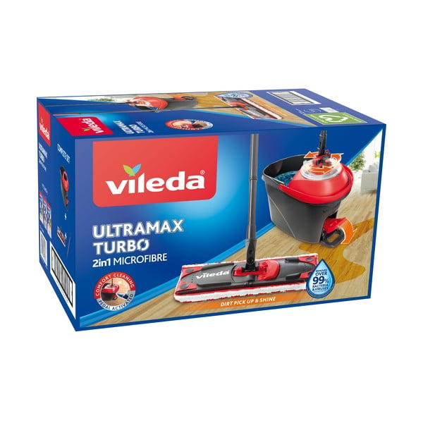 Kibiro ir šepečio rinkinys grindims valyti Vileda Ultramax turbo 2v1 microfibre-image-4