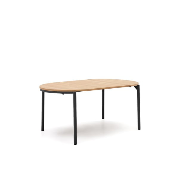 Apvalios formos prailginamas valgomojo stalas natūralios spalvos su ąžuolo dekoro stalviršiu ø 90 cm Montuiri – Kave Home-image-2