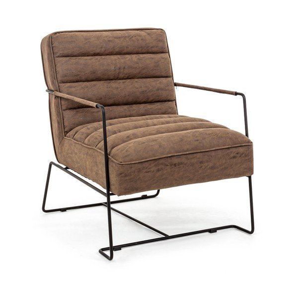 Rudos spalvos krėslas iš dirbtinės odos Brianna – Bizzotto