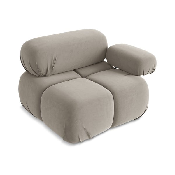 Smėlio spalvos iš velveto modulinė sofos dalis (su dešiniuoju kampu) Lokua – Makamii-image-4