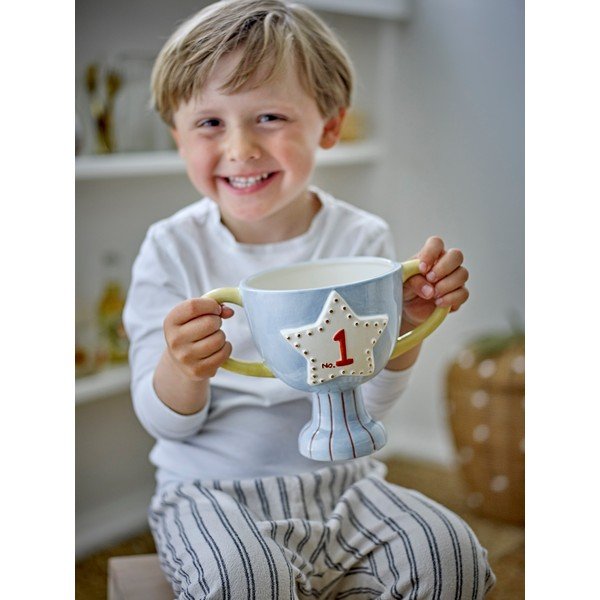 Iš keramikos rankomis dažytas gėlių vazono dangtelis Trophy – Bloomingville Mini-image-2