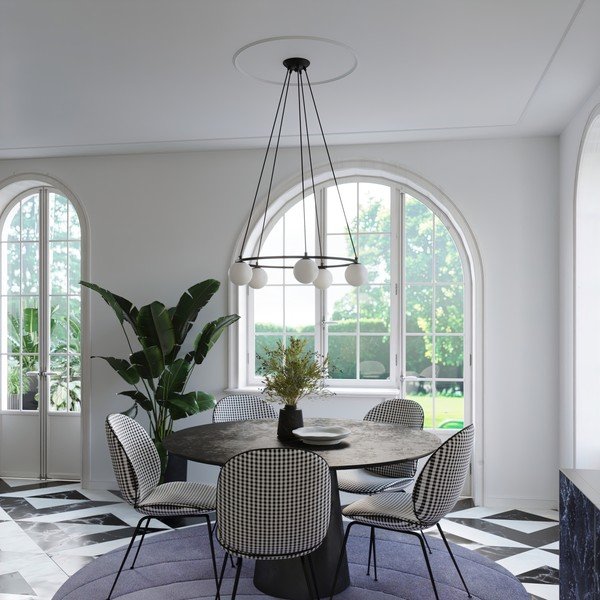 Baltos spalvos/juodos spalvos kabantis šviestuvas su stiklo gaubtu Umerta – Sollux-image-4