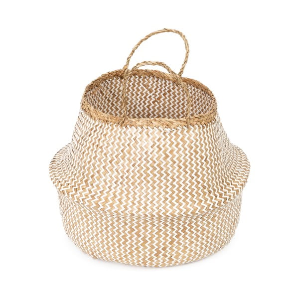 Šviesus pintas krepšys iš jūržolės Compactor Zic Zac, ⌀ 45 cm-image-3