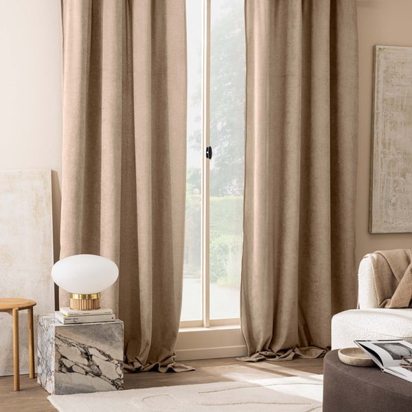 Šviesiai rudos spalvos iš boucle užuolaida 140x260 cm Winona – douceur d'intérieur-image-1