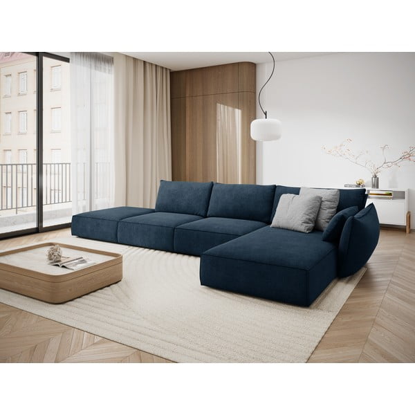 Tamsiai mėlyna kampinė sofa (dešinysis kampas) Vanda - Mazzini Sofas-image-1