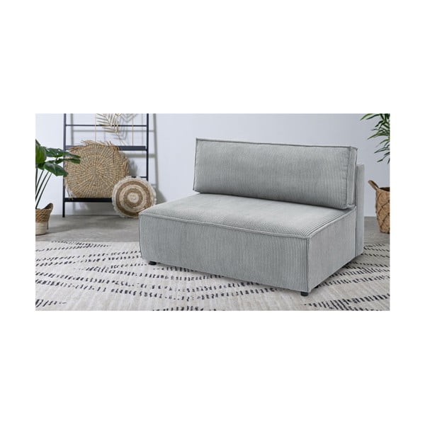 Modulinė sofa šviesiai pilkos spalvos iš kordinio velveto (modulinė) Nihad modular – Bobochic Paris-image-1