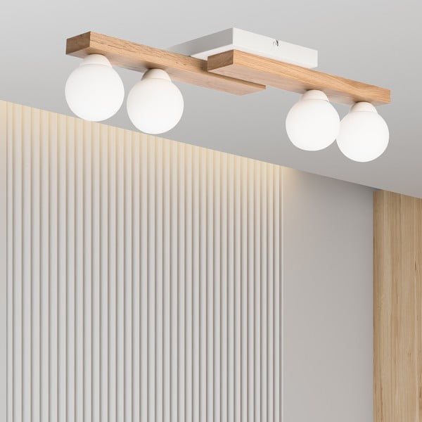 Lubinis šviestuvas baltos spalvos/natūralios spalvos ø 12 cm su stiklo gaubtu Cortina – LAMKUR-image-4