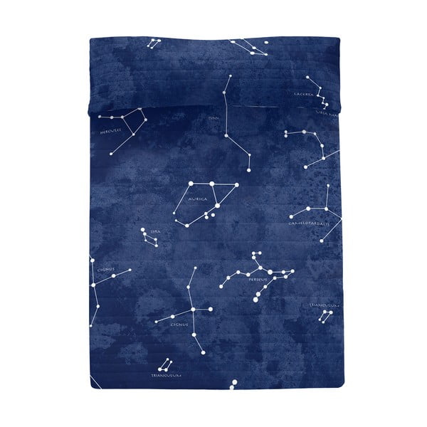 Dygsniuota lovatiesė iš medvilnės tamsiai mėlynos spalvos 240x260 cm Cosmos – Blanc