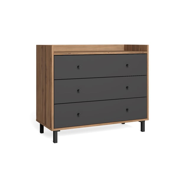 Pilka žema riešutmedžio 92x75 cm komoda Malta - Marckeric-image-1