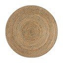 Iš džiuto apvalios formos kilimas mėlynos spalvos/natūralios spalvos ø 133 cm Capri – Flair Rugs