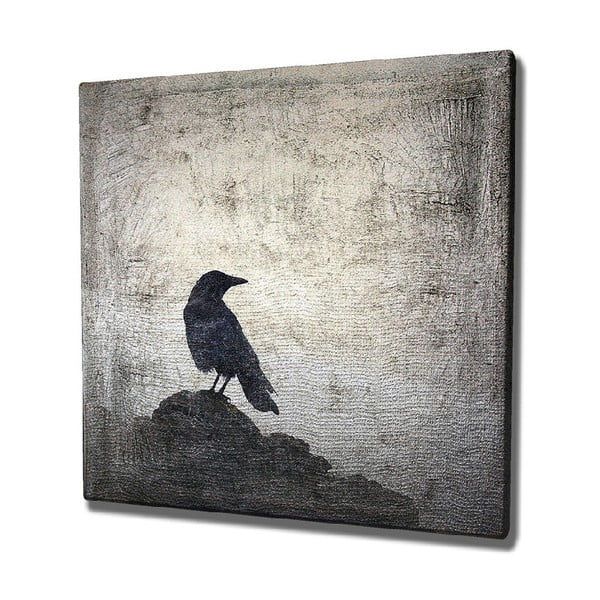 Paveikslas ant drobės Black Bird, 45 x 45 cm