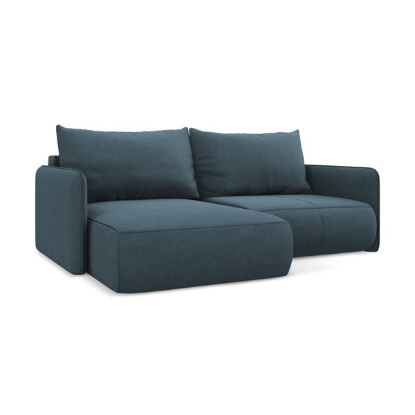Mėlynos spalvos sulankstoma/su sandėliavimo vieta kampinė sofa (su kairiuoju kampu) Nanea – Makamii-image-3