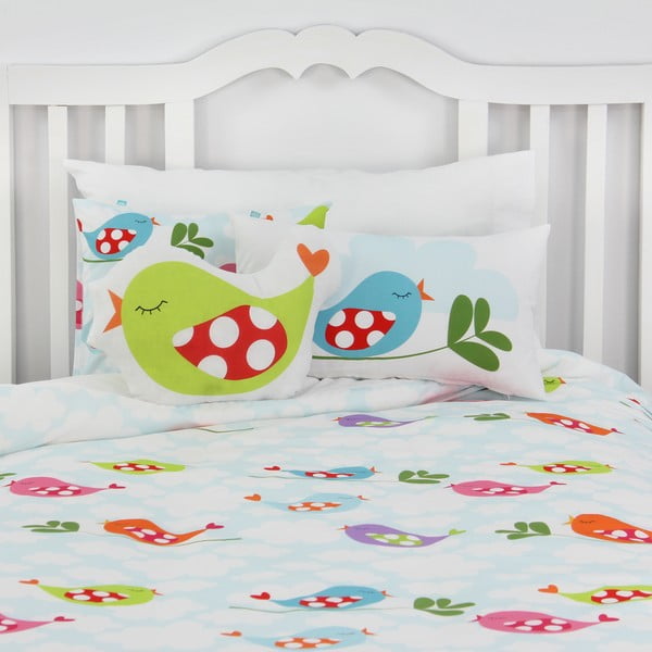 Vaikiška medvilninė patalynė su paukšteliais, 140 x 200 cm-image-3